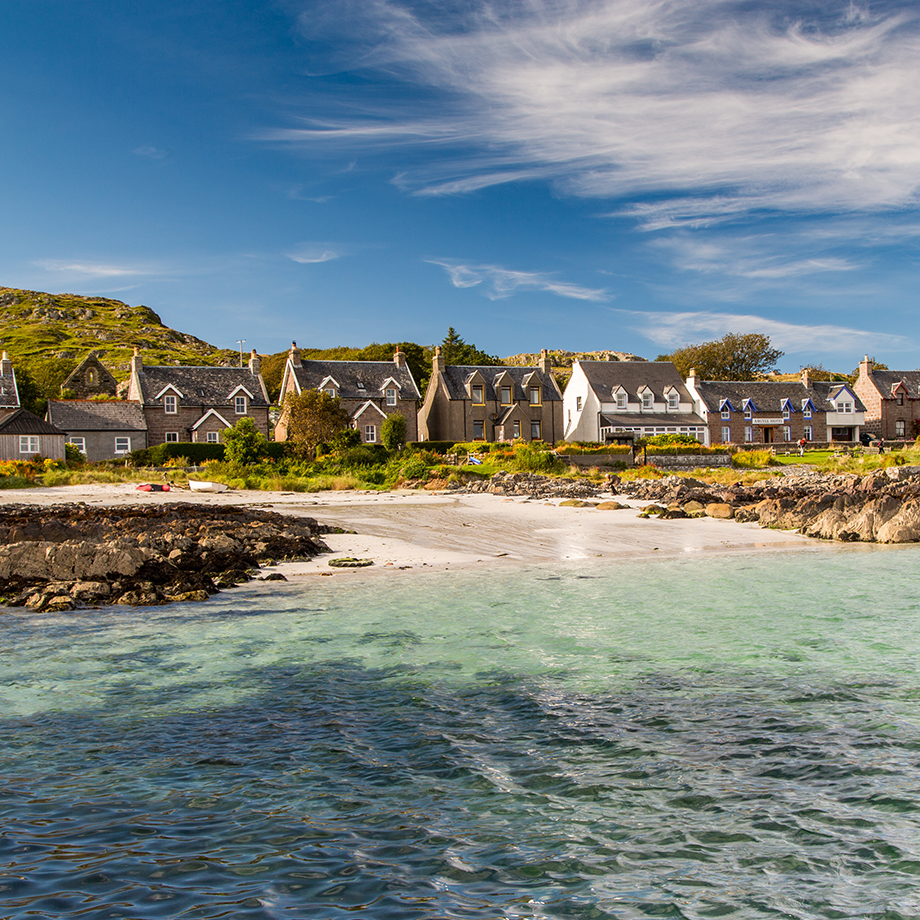 Iona harbour and houses